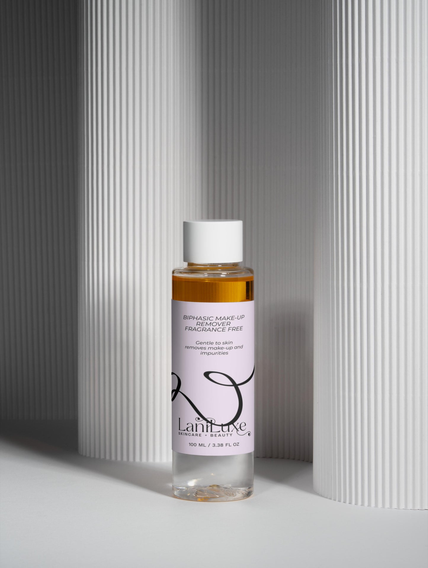 Biphasic Makeup Remover Fragrance Free – Gentle Oil & Water Makeup Remover for Waterproof Makeup & Sensitive Skin | LaniLuxe Skincare