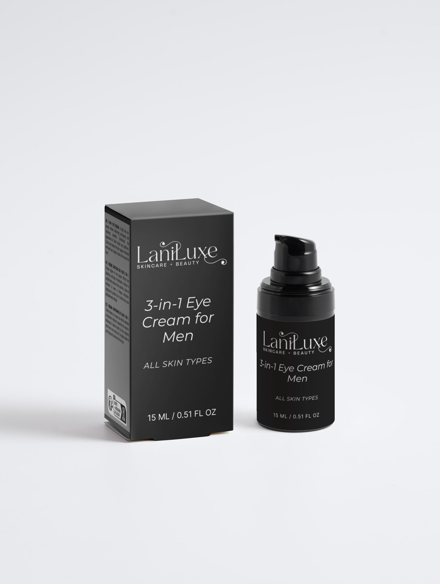 3-In-1 Men’s Eye Cream – Dark Circles, Puffiness & Wrinkle Treatment for Men | Hydrating Anti-Aging Under Eye Cream | LaniLuxe Skincare
